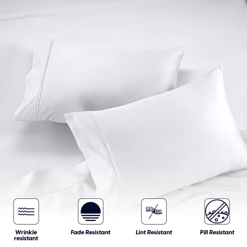 SGI Bedding 100% Egyptian Cotton Queen Set of 2 Pillowcases - 600 Thread Count, Open End Closure, Soft & Silky Sateen Weave, Breathable & Durable, Luxury Hotel Quality (20" x 30") - White - Image 5